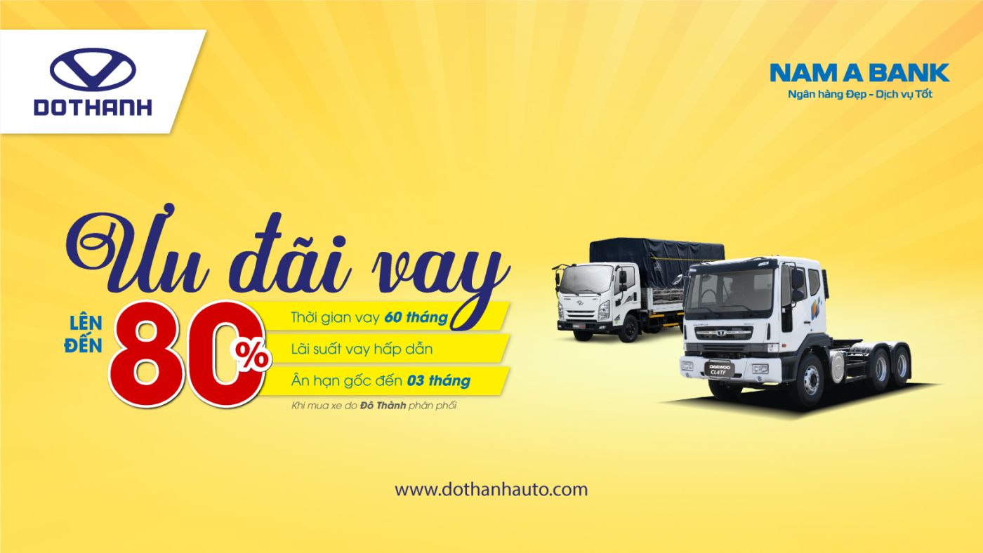 ƯU ĐÃI VAY MUA XE TẠI ĐẠI LÝ DOTHANH AUTO TỪ NAM A BANK